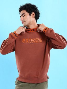 The Indian Garage Co - Men Oversized Fit Printed High Neck Full Sleeves Sweatshirt