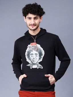 The Indian Garage Co - Men Relaxed Fit Printed Hooded Full Sleeves Sweatshirt