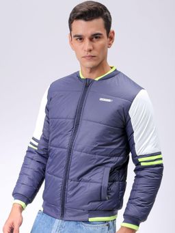 The Indian Garage Co - Men Slim Fit Colorblock Hooded Full Sleeves Jacket