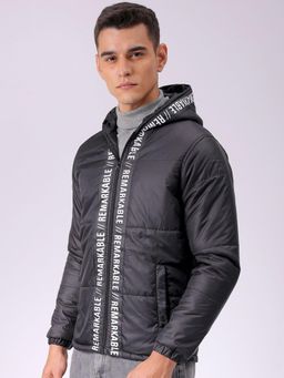 The Indian Garage Co - Men Slim Fit Graphic Hooded Full Sleeves Jacket