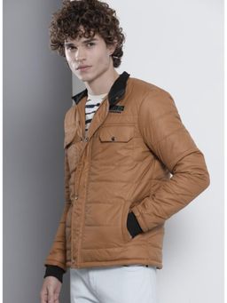 The Indian Garage Co - Men Slim Fit Solid High Neck Full Sleeves Jacket