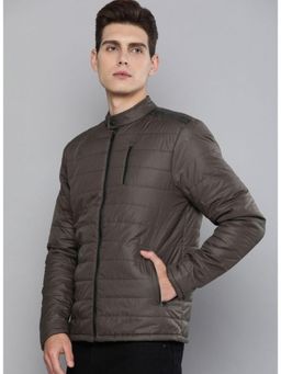 The Indian Garage Co - Men Slim Fit Solid High Neck Full Sleeves Jacket