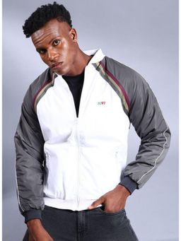 The Indian Garage Co - Men Slim Fit Colorblock High Neck Full Sleeves Jacket