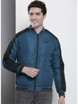 The Indian Garage Co - Men Slim Fit Colorblock High Neck Full Sleeves Jacket