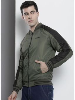 The Indian Garage Co - Men Slim Fit Colorblock High Neck Full Sleeves Jacket