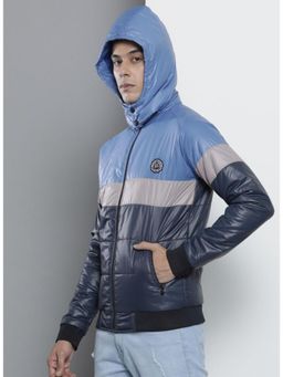 The Indian Garage Co - Men Slim Fit Colorblock High Neck Full Sleeves Jacket