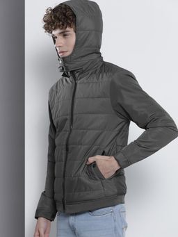 The Indian Garage Co - Men Slim Fit Solid High Neck Full Sleeves Jacket