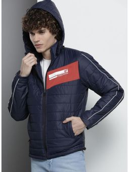 The Indian Garage Co - Men Slim Fit Colorblock High Neck Full Sleeves Jacket