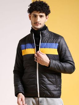 The Indian Garage Co - Men Regular Fit Colorblock High Neck Full Sleeves Jacket
