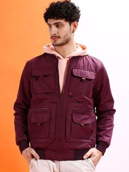 The Indian Garage Co - Men Regular Fit Solid High Neck Full Sleeves Jacket