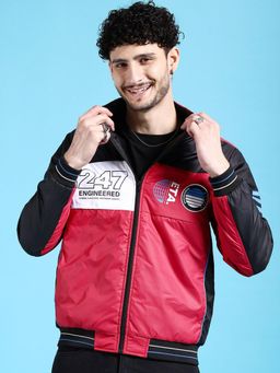 The Indian Garage Co - Men Regular Fit Colorblock High Neck Full Sleeves Jacket