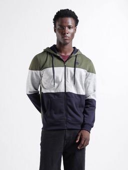 The Indian Garage Co - Men Slim Fit Colorblock Hoodies