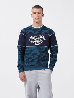 The Indian Garage Co - Men Slim Fit Solid Crew Neck Full Sleeves Sweatshirt