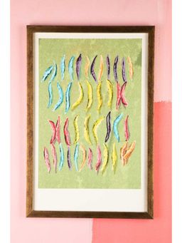 Freedom Tree - Bean Herb Green Woodcut Wall Art With Acrylic Frame