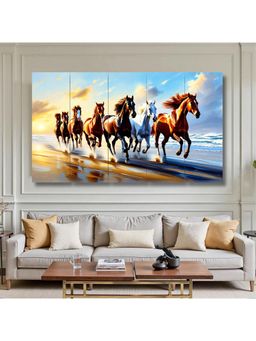 Artsense - Running Horses Beach Wall Art (Pack of 5)