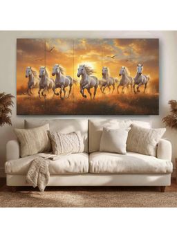 Artsense - White Horses Sunset Wall Art (Pack of 5)