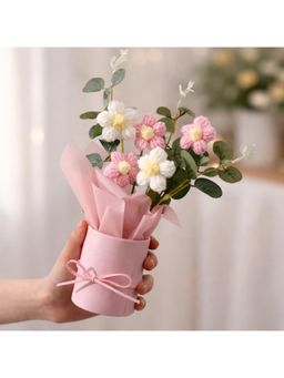 NFI Essentials - Crochet Bouquet In Decorative Pink Pot