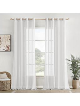 HOMEMONDE - Sheer Curtains 5 Feet Window Cotton Drapes (Pack of 2)