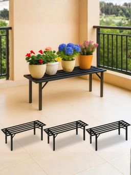 Ecofynd - Adam Jr 24-Inch Black Metal Plant Stand (Pack of 4)
