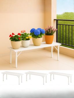 Ecofynd - Adam Jr 24-Inch White Metal Plant Stand (Pack of 4)