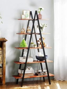 Ecofynd - Trivo 5-Tier Black A-Shaped Metal Plant Stand