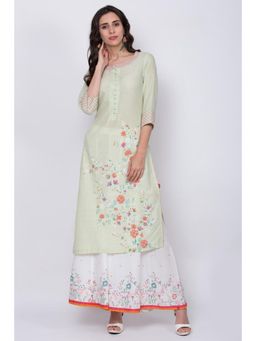 Biba - Green Straight Kurta