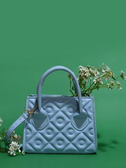 Haute Sauce - Women Blue Textured Pu Structured Handheld Bag