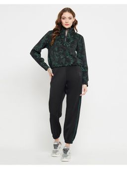 Madame - Printed Sweatshirt with Joggers Black (Set of 2)