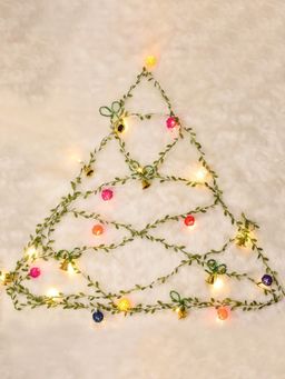 Indigifts - DIY Bells & Leaf String Christmas Light Leaves String Fairy Lights Christmas Decoration