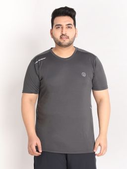 CHKOKKO - Mens Regular Fit Sports T-shirt In Grey