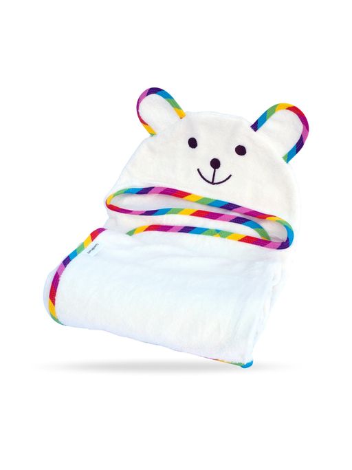 R for Rabbit White Bambooberry Hoodie Baby Towel
