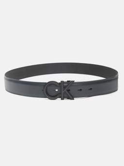 Calvin Klein - Textured Navy Blue Leather Classic Belt