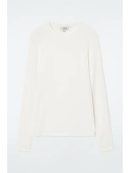 COS - Women White SLIM LIGHTWEIGHT LONG-SLEEVED TOP