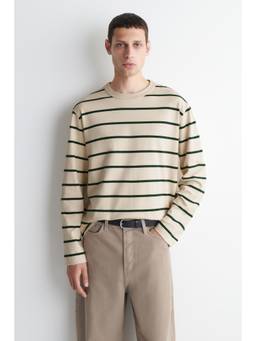 COS - Men White RELAXED JERSEY INTERLOCK LONG-SLEEVED T-SHIRT