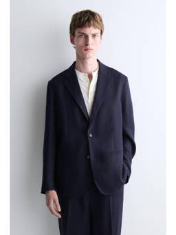COS - Men Blue SINGLE-BREASTED LINEN BLAZER