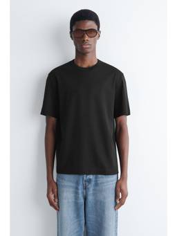 COS - Men Black INTERLOCK COTTON CREW-NECK T-SHIRT