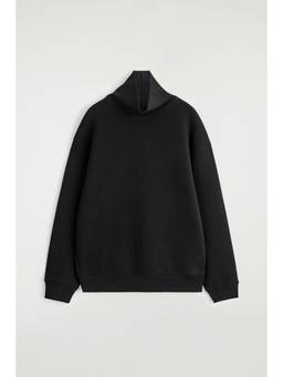 COS - Men Black SCUBA FUNNEL-NECK SWEATSHIRT