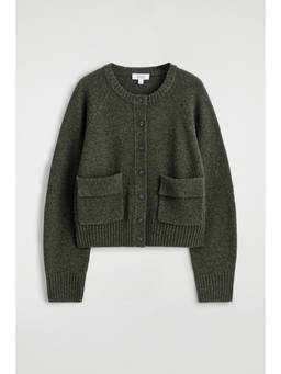 COS - Women Green KNITTED MERINO WOOL BOMBER JACKET
