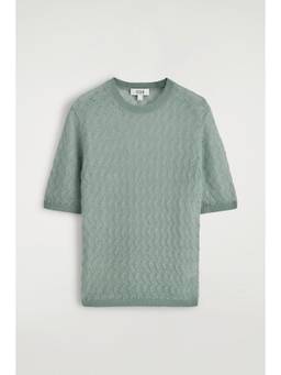 COS - Women Blue POINTELLE-KNIT MOHAIR TOP