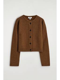 COS - Women Brown BOILED-WOOL CARDIGAN