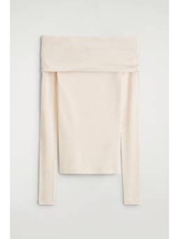 COS - Women White OFF-THE-SHOULDER MERINO WOOL TOP
