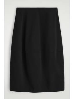 COS - Women Black ROUNDED COTTON MIDI SKIRT