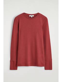 COS - Women Red COTTON-JERSEY LONG-SLEEVED TOP