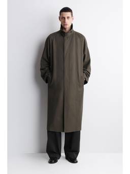 COS - Men Brown LIGHTWEIGHT COTTON-HERRINGBONE TRENCH COAT