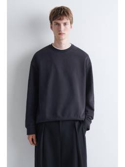 COS - Men Blue WASHED-COTTON SWEATSHIRT