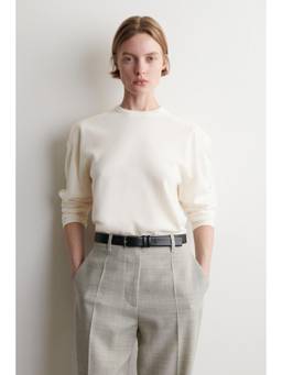 COS - Women White MERINO WOOL CREW-NECK JUMPER