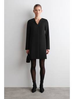COS - Women Black TAILORED WOOL-BLEND MINI DRESS