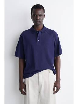 COS - Men Blue RELAXED COTTON-LINEN POLO SHIRT