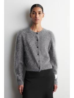 COS - Women Grey BRUSHED MERINO WOOL CARDIGAN