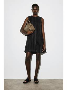 COS - Women Black SCULPTED PLEATED MINI DRESS